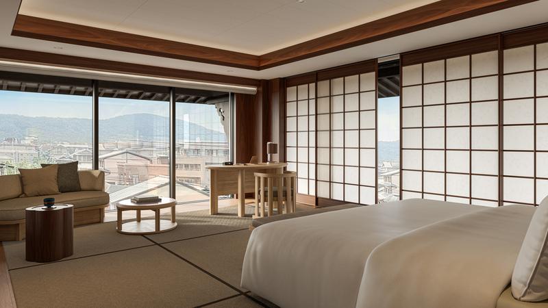 カペラ京都 — 客室 · 障子越しの東山と京の町並みを望む50㎡以上の空間、Brewin Design Office 内装
