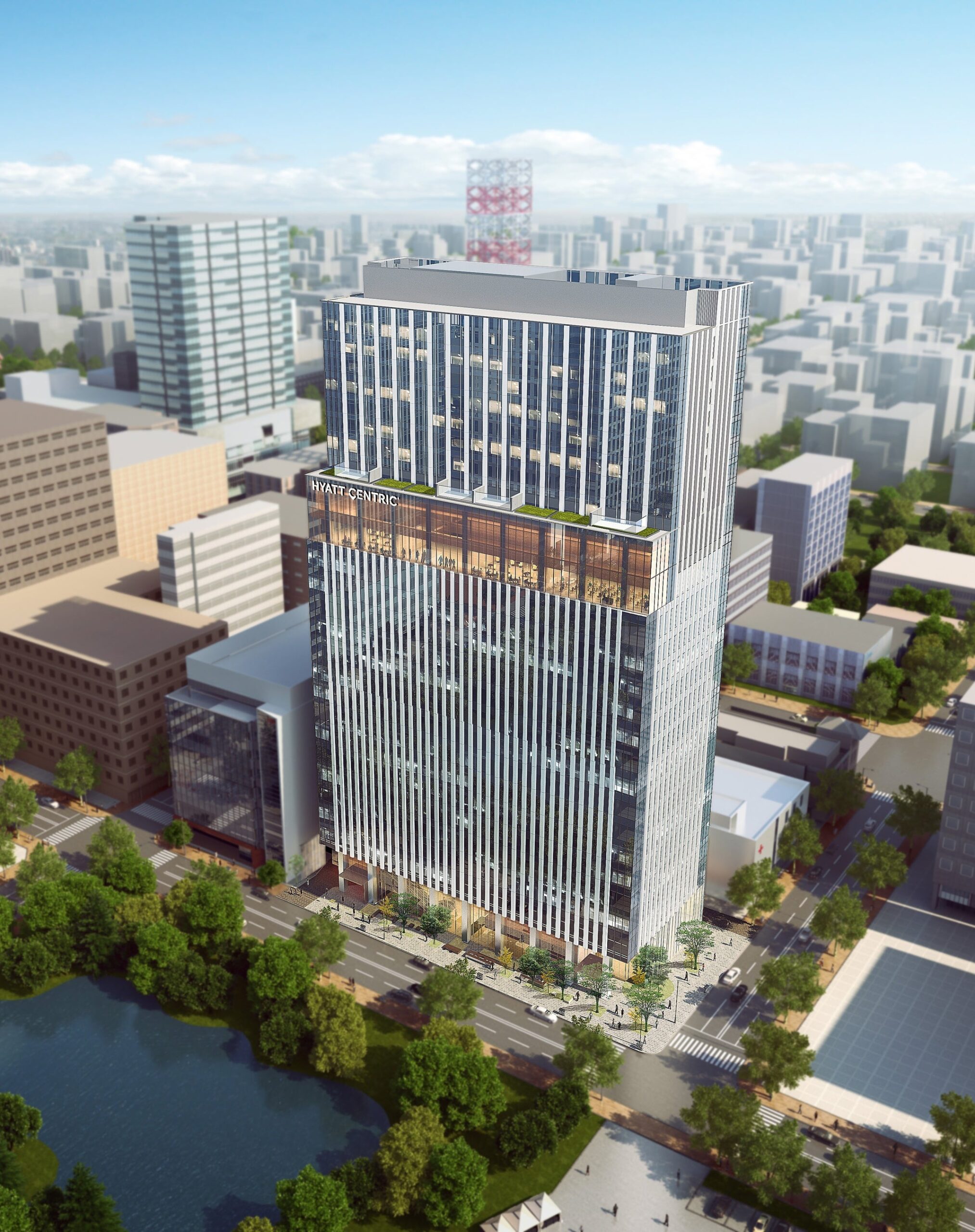 ハイアット セントリック 札幌 — 札幌・北一条西5丁目 · アーバンネット札幌リンクタワー上層に挿入される地上26階建ての都市ホテル(開業前完成予想)