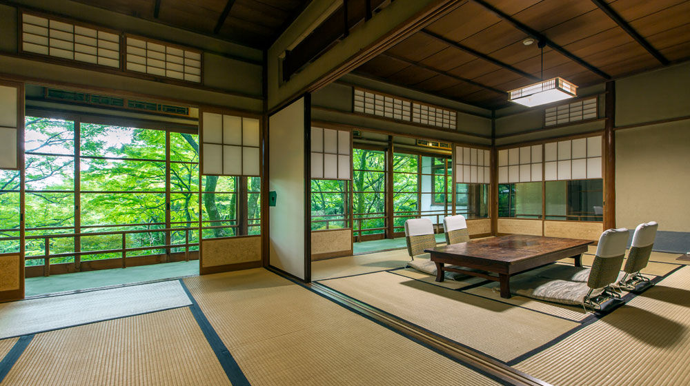 強羅環翠楼 — 箱根強羅 · 1955年新築の離れ「錦華亭」、昭和天皇皇后両陛下が宿泊した数寄屋の客室