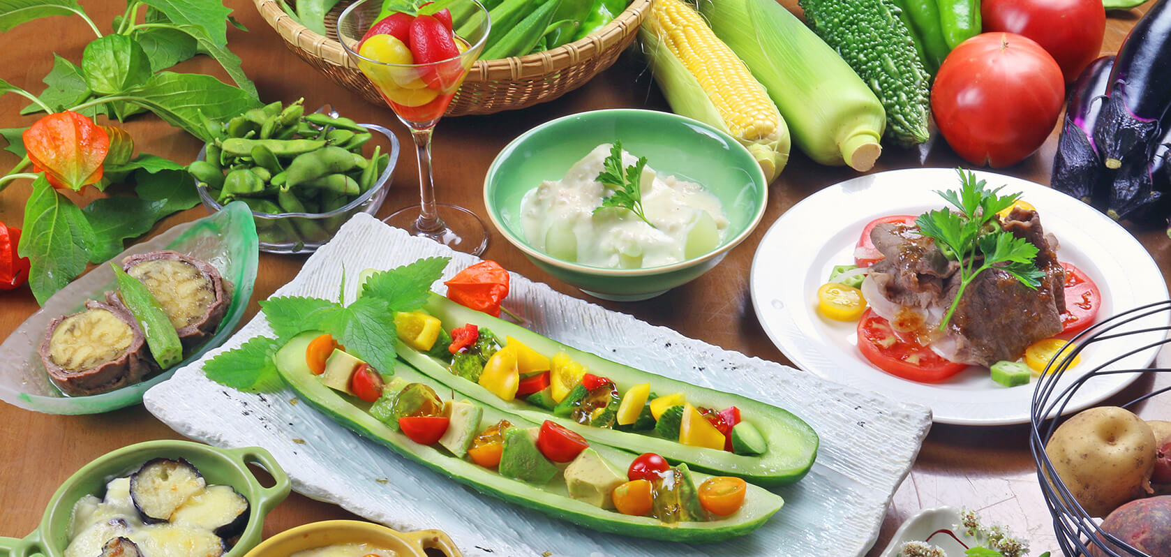 四季の味宿 もみの木 — 野沢温泉・豊郷 · 自家農園の夏野菜を用いた創作料理