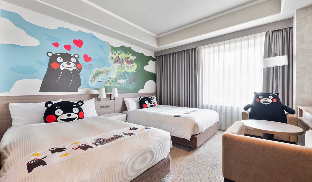 三井ガーデンホテル熊本 — 熊本市中央区 · 公式サイトに掲載された、くまモンの壁画がある客室